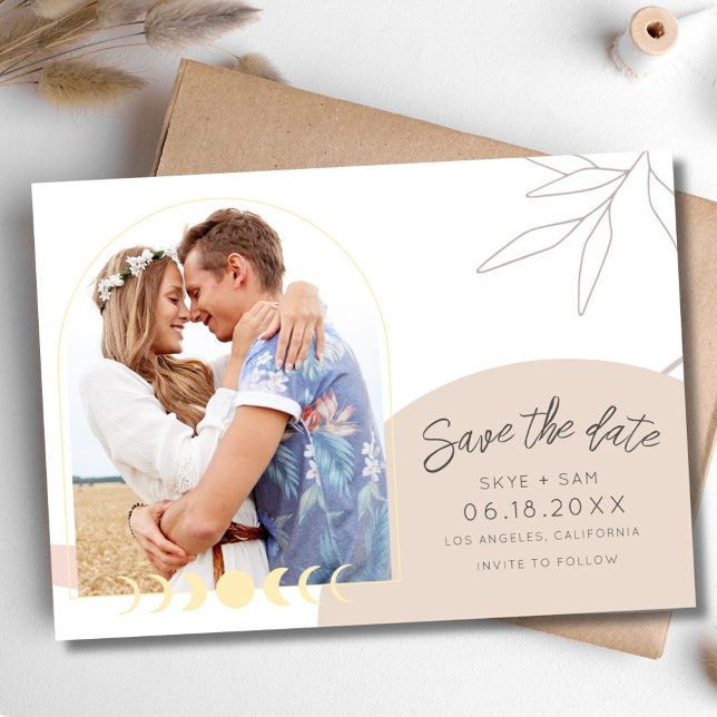 Boho Celestial Photo Wedding Save The Date (Creator Uploaded)