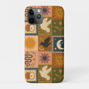 Boho Celestial   Retro Sun & Moon iPhone 11 Pro Case