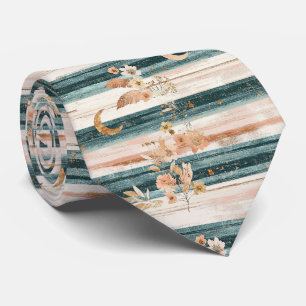 Boho Celestial Stripe in Teal for Free Spirits Tie