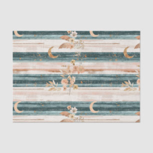 Boho Celestial Stripe in Teal for Free Spirits Tissue Paper