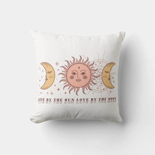 Boho Celestial Sun And Moon Cushion (Front)