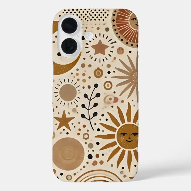 Boho Celestial Sun and Moon Pattern Case-Mate iPhone Case (Back)