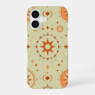 Boho Celestial Sun & Moon Mint Green Astrology iPhone 16 Case