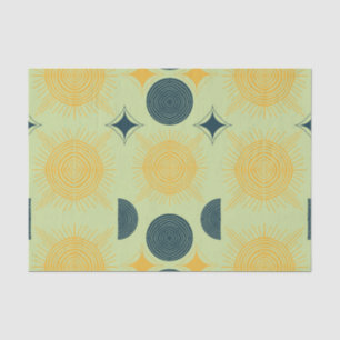 Boho Celestial Sun Moon Mint Tissue Paper