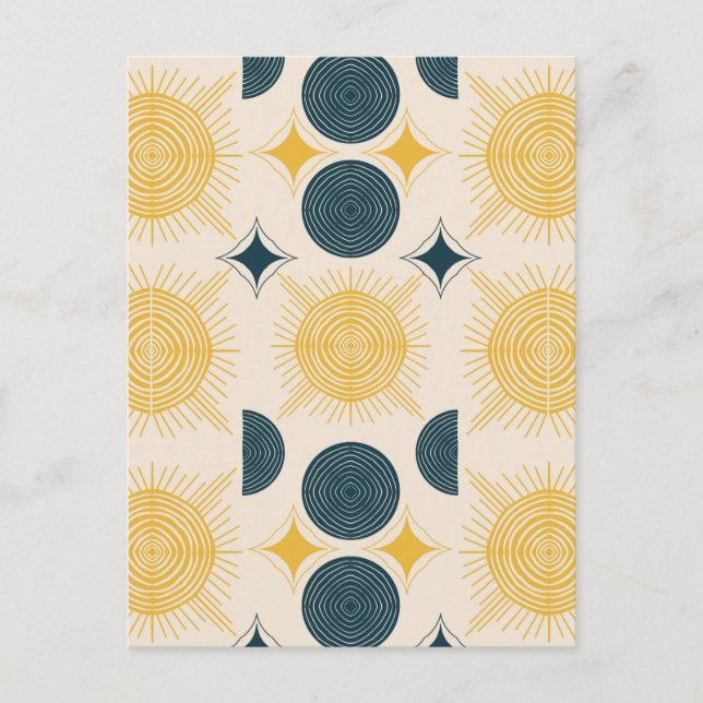 Boho Celestial Sun Moon Pattern Postcard (Front)