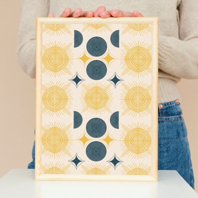 Boho Celestial Sun Moon Pattern Poster (Creator Uploaded)