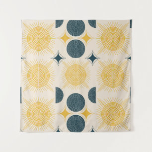 Boho Celestial Sun Moon Pattern Tapestry