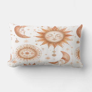 Boho Celestial Sun Moon Throw Pillow