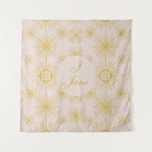 Boho Celestial Sun Stars Personalised Ivory Tapestry
