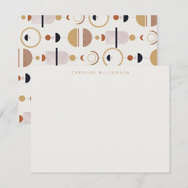Boho Celestial Terracotta Personalised Stationery Card (Front/Back)