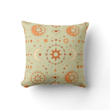 Boho Celestial Throw Pillow | Spiritual Home Accen