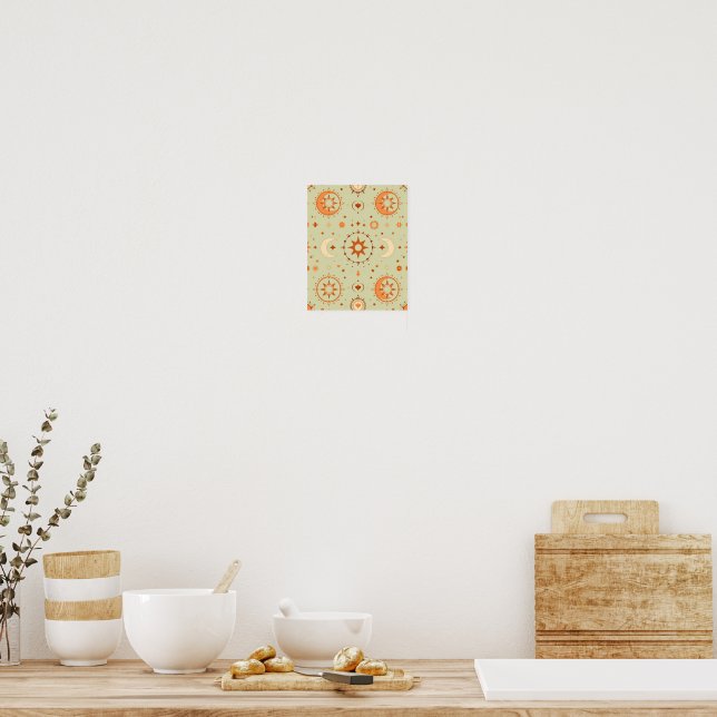 Boho Celestial Wall Art | Sun & Moon Spiritual (Kitchen)