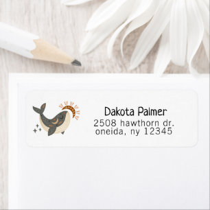 Boho Celestial Whale Return Address Return Address Label