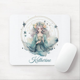 Boho Celestial Witchy Name Mouse Pad