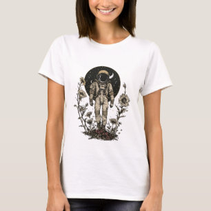 Boho Celestials Moon Astronaut in Space T-Shirt