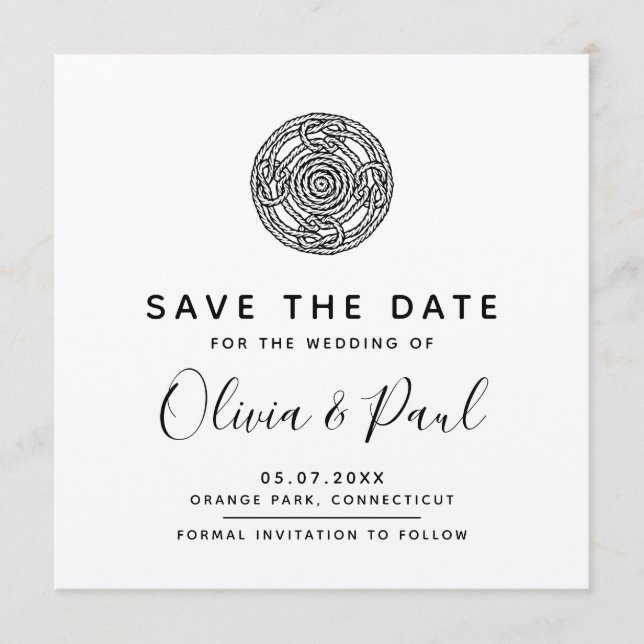 Boho celtic style Save the Date Wedding Card (Front)