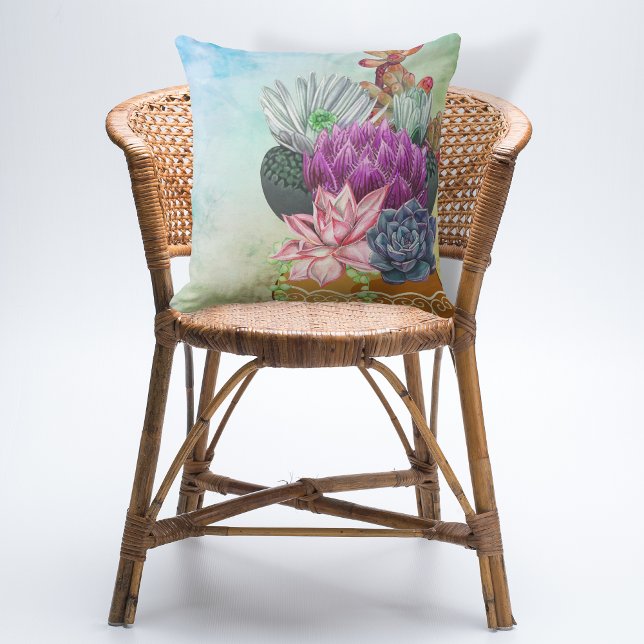 Boho Ceramic Pot Succulents Cushion (Creator Uploaded)