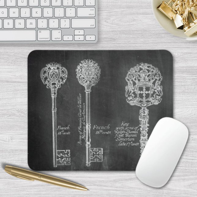 boho Chalkboard Victorian steampunk skeleton keys Mouse Pad (boho Chalkboard Victorian steampunk skeleton keys Mouse Pad)