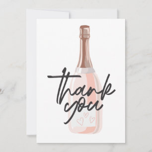 Boho Champagne Thank You Card