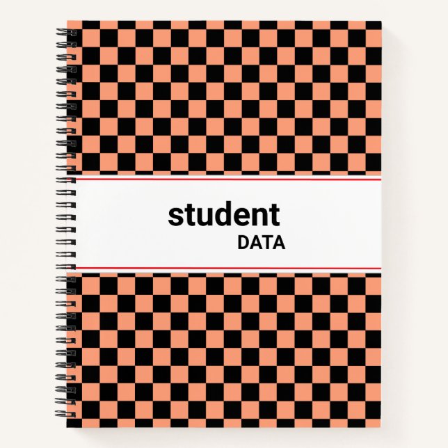 Boho Chequerboard Binder | Trendy Back to School  Notebook (Front)