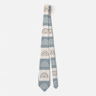 Boho Chequered Rainbow Minimalist Pattern Tie