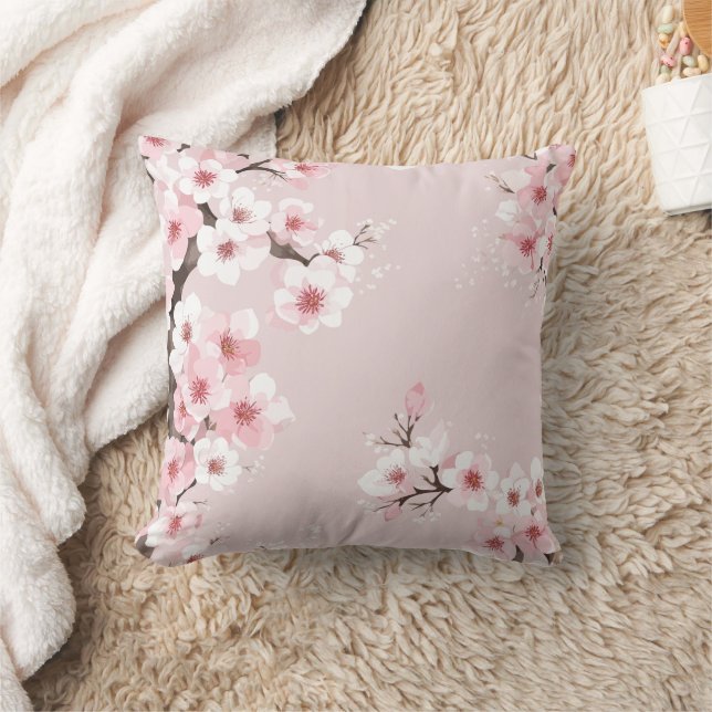 boho cherry blossom cushion (Blanket)