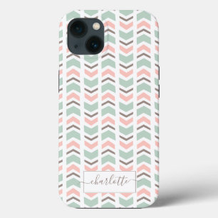 Boho chevron pattern iPhone 13 case