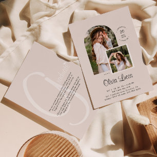 Boho Chic Arch Photo Script Overlay Graduation Announcement