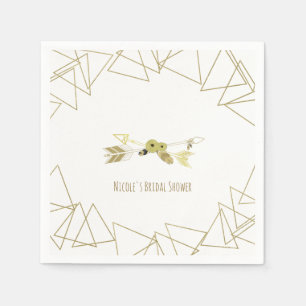 Boho Chic Arrows & Gold Geometric Triangles Modern Napkin