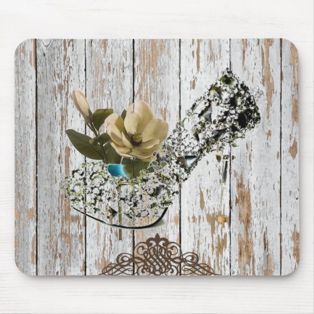 boho chic barn wood rustic country wedding mouse pad (Front)