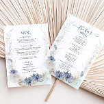 Boho Chic Beach Destination Hampton Wedding Menu<br><div class="desc">Complete your seaside celebration with this double-sided beach wedding menu card, designed in ethereal soft blue and neutral tones. Featuring watercolor hand-painted shells and corals, this elegant menu is perfect for oceanfront, beachside, resort, or destination weddings. One side displays your wedding dinner menu, while the reverse showcases your bar menu...</div>