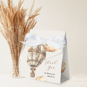 Boho Chic Bear Air Balloon Baby Shower Favour Box