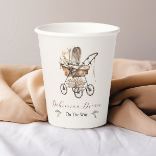 Boho Chic Bear Air Balloon Baby Shower Paper cup