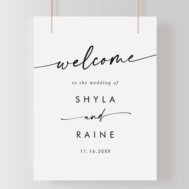 Boho Chic Black and White DIY Wedding Welcome Sign (Creator Uploaded)