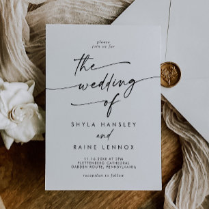 Boho Chic Black and White The Wedding Of Invitation