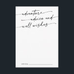 Boho Chic Black and White Wedding Adventure Advice Card<br><div class="desc">This boho chic black and white wedding adventure advice card is perfect for a minimalist wedding. The black and white modern bohemian design features simple rustic calligraphy with a unique yet classic style. Perfect for any season: spring, summer, fall autumn or winter. The card reads: adventure advice and well wishes....</div>