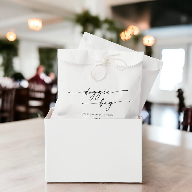 Boho Chic Black and White Wedding Dog Treat Favour Bag (Creator Uploaded)