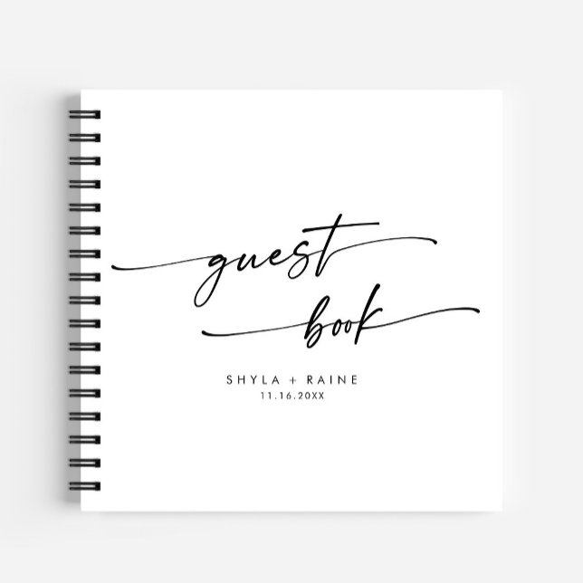 Boho Chic Black and White Wedding Guest Book (Creator Uploaded)
