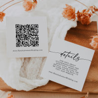 Boho Chic Black and White Wedding QR Code Details