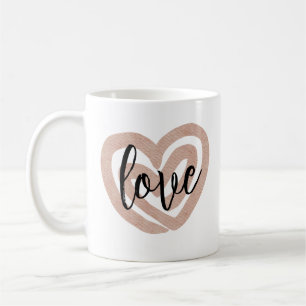 Boho Chic Blush Pink Heart Love Coffee Mug