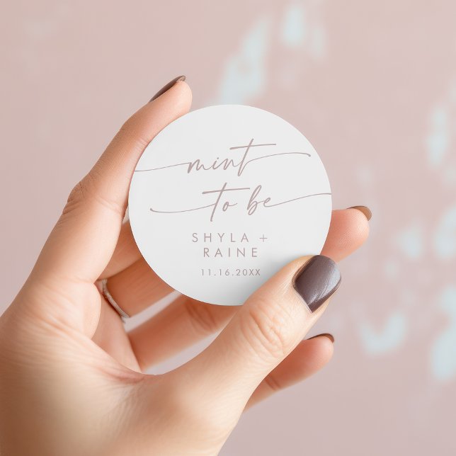 Boho Chic Blush Pink Mint To Be Favour Sticker (Boho Chic Blush Pink Mint To Be Favor Sticker)