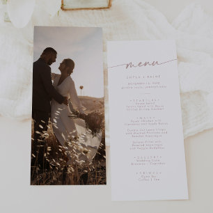 Boho Chic Blush Pink Photo Wedding Menu
