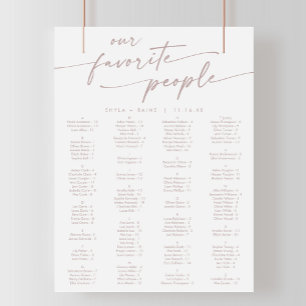 Boho Chic blush Pink Printable Seating Chart