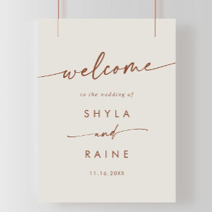 Boho Chic Bohemian Cream DIY Wedding Welcome Sign
