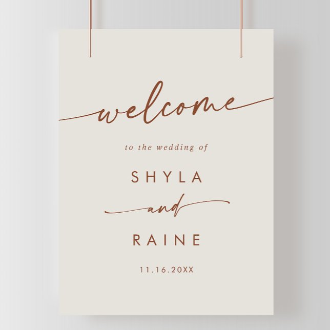 Boho Chic Bohemian Cream DIY Wedding Welcome Sign (Creator Uploaded)