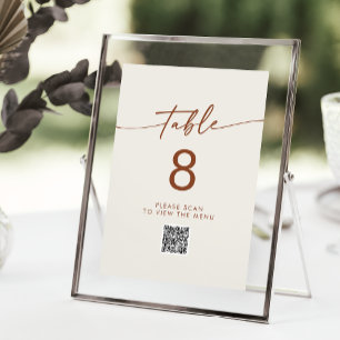 Boho Chic Bohemian Cream QR Code Table Numbers