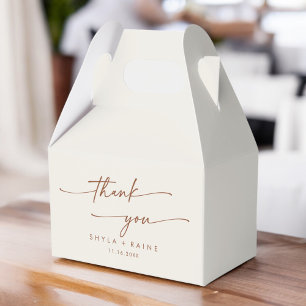Boho Chic Bohemian Cream Thank You Wedding Favour Box
