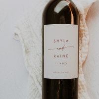 Boho Chic Bohemian Cream Wedding Wine Labels