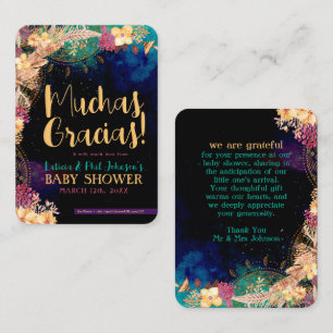 Boho Chic Bohemian Floral Feathers Thank You  Business Card