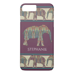 BOHO Chic Bohemian Trendy Kashmir Paisley Elephant iPhone 8 Plus/7 Plus Case